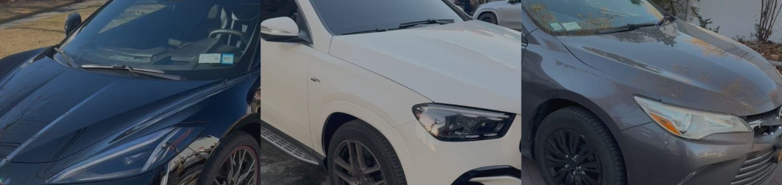 Black, white and gray cars after detailing packages